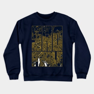 Sao Paulo, Brazil City Map Typography - Gold Art Deco Crewneck Sweatshirt